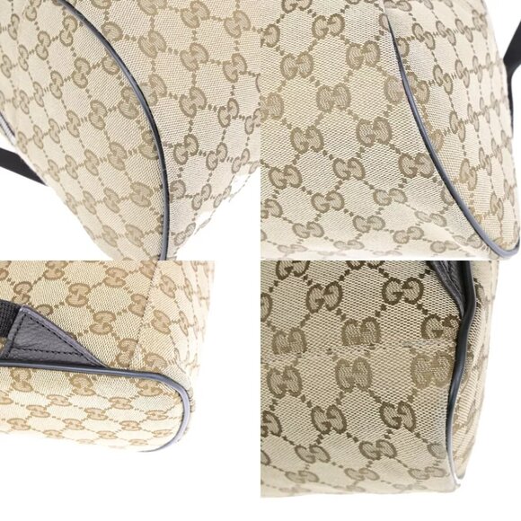 GUCCI Logo GG Pattern Backpack Bag Canvas Leather Brown SHW Italy 40RK750 - Picture 10 of 14